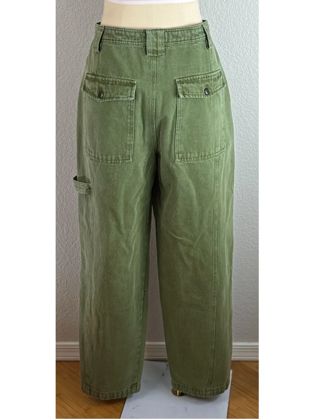 Alex Mill Pheobe Utility Cotton Cargo Pants Army Olive Green, size 30 - Picture 9 of 14